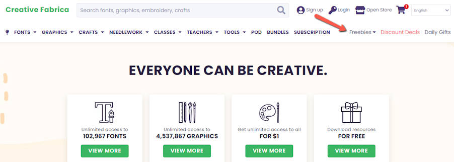 Creative Fabrica freebies